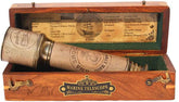 Engraved Nautical Pirate Spyglass Brass Antique Marine Telescope with wooden box